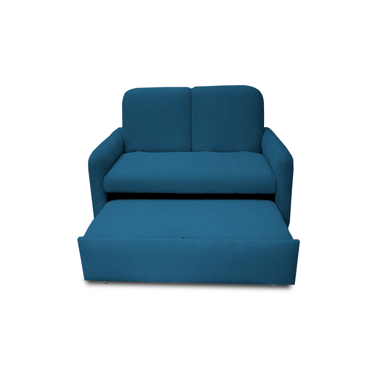 Sofacama Nube Azul Petróleo 120x95cm de Dos Puestos Reclinable con Apoya Brazos
