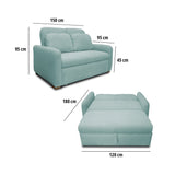 Sofacama Nube Menta 120x95cm de Dos Puestos Reclinable con Apoya Brazos
