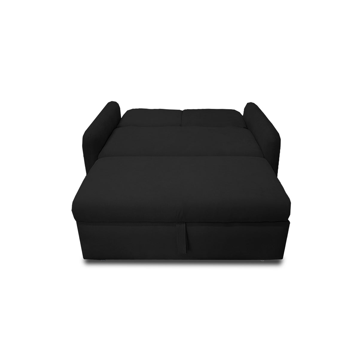 Sofacama Nube Negro 120x95cm de Dos Puestos Reclinable con Apoya Brazos