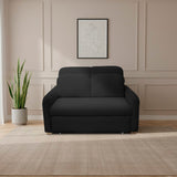 Sofacama Nube Negro 120x95cm de Dos Puestos Reclinable con Apoya Brazos