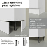 Mueble para Baño Agata Blanco 120x225cm Individual sin Lavamanos con Tres Cajones y Tres Puertas