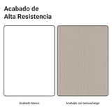 Mueble para Baño Agata Blanco y Crema 120x225cm Individual sin Lavamanos con Tres Cajones y Tres Puertas