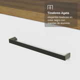 Mueble para Baño Agata Marrón y Blanco 120x225cm Individual sin Lavamanos con Tres Cajones y Tres Puertas