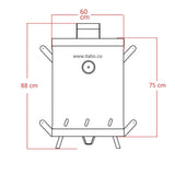 Barril Asador Plateado 60x88cm de 80 Libras con Termómetro y Control de Ventilación