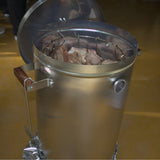 Barril Asador Plateado 40x75cm de 30 Libras con Termómetro y Control de Ventilación