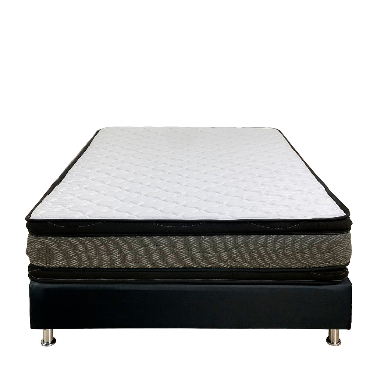 Colchón Primavera Gris y Blanco Sencillo 100 X 190 Cm Ortopedico Firmeza Firme Adaptable Doble Faz con Pillow Doble