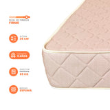 Colchón Candelaria Beige Neutral Sencillo 100 X 190 Cm Ortopedico Firmeza Firme Adaptable Doble Faz