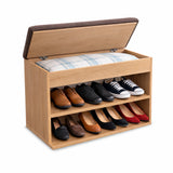 Zapatero Moca yFresno 60x43cm Horizontal de Dos Niveles con Asiento Integrado y para Seis Pares