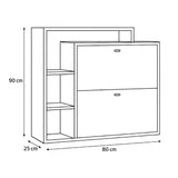 Zapatero Jenny Blanco yMadera 80x90cm Horizontal de Dos Niveles y para Ocho Pares