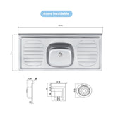 Cocina Integral Axe Arena Gris 120x153cm con Mesón de Acero Inoxidable de Pozuelo Centro sin Estufa