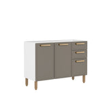 Mueble Inferior de Cocina Bella Cemento 120x86cm sin Mesón y sin Estufa
