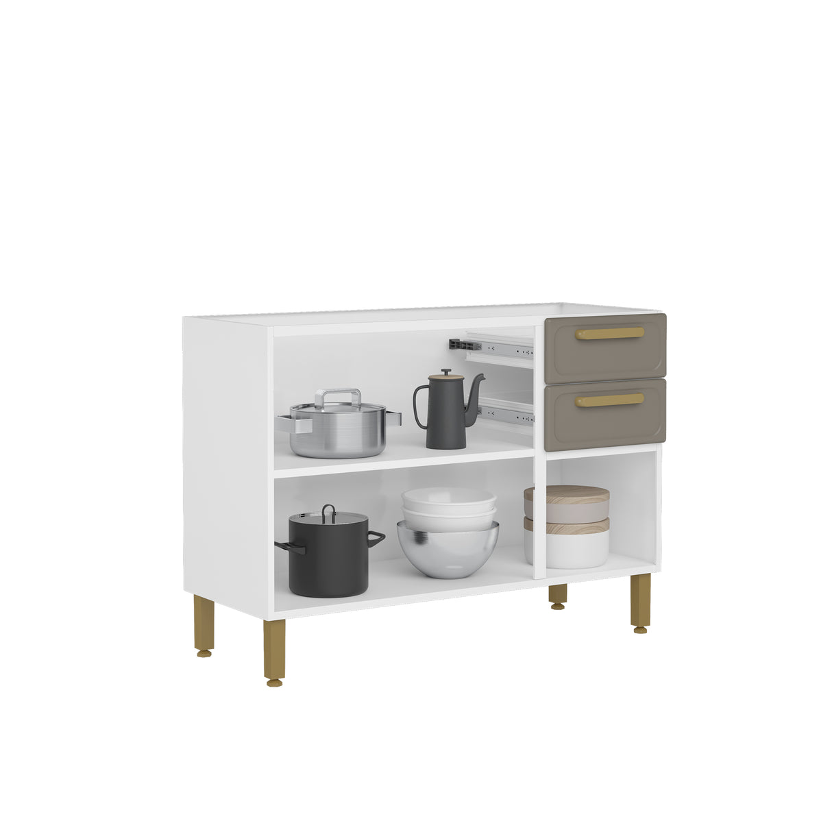 Mueble Inferior de Cocina Bella Verde 120x86cm sin Mesón y sin Estufa