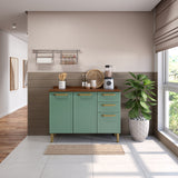 Mueble Inferior de Cocina Bella Verde 120x86cm sin Mesón y sin Estufa