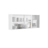 Mueble Superior de Cocina Essencia Cemento 120x52cm con Un Entrepaño y Tres Puertas de Rattan Claras