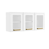 Mueble Superior de Cocina Essencia Blanco 120x52cm con Un Entrepaño y Tres Puertas de Rattan