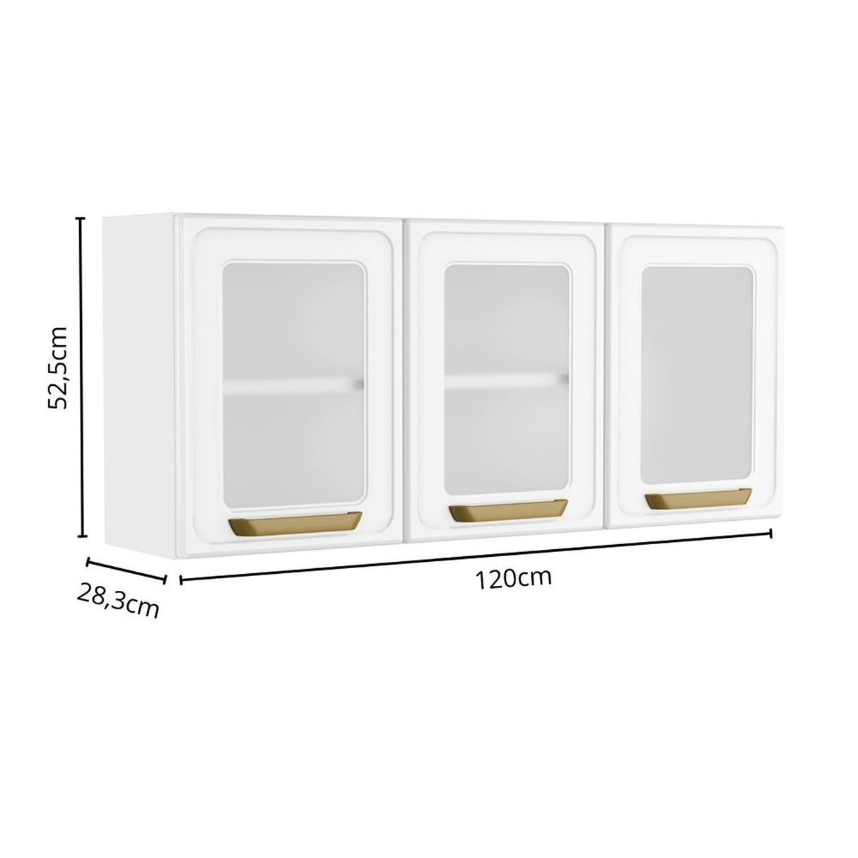 Mueble Superior de Cocina Essencia Blanco 120x52cm con Un Entrepaño y Tres Puertas de Rattan