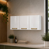 Mueble Superior de Cocina Essencia Blanco 120x52cm con Un Entrepaño y Tres Puertas