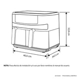 Freidora de Aire Haceb Negro 44.5x32.8cm de 8 Litros con Pantalla Digital con Dos Compartimientos de Cocción y con 12 Funciones Preconfiguradas