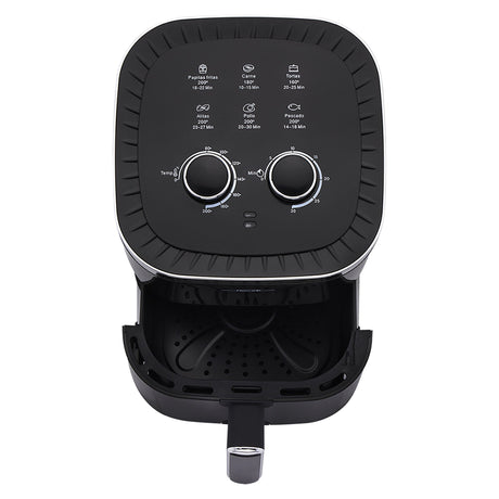 Freidora de Aire Haceb Negro 23.5x31.9cm de 4.2 Litros con Un Compartimiento de Cocción y con 6 Funciones Preconfiguradas