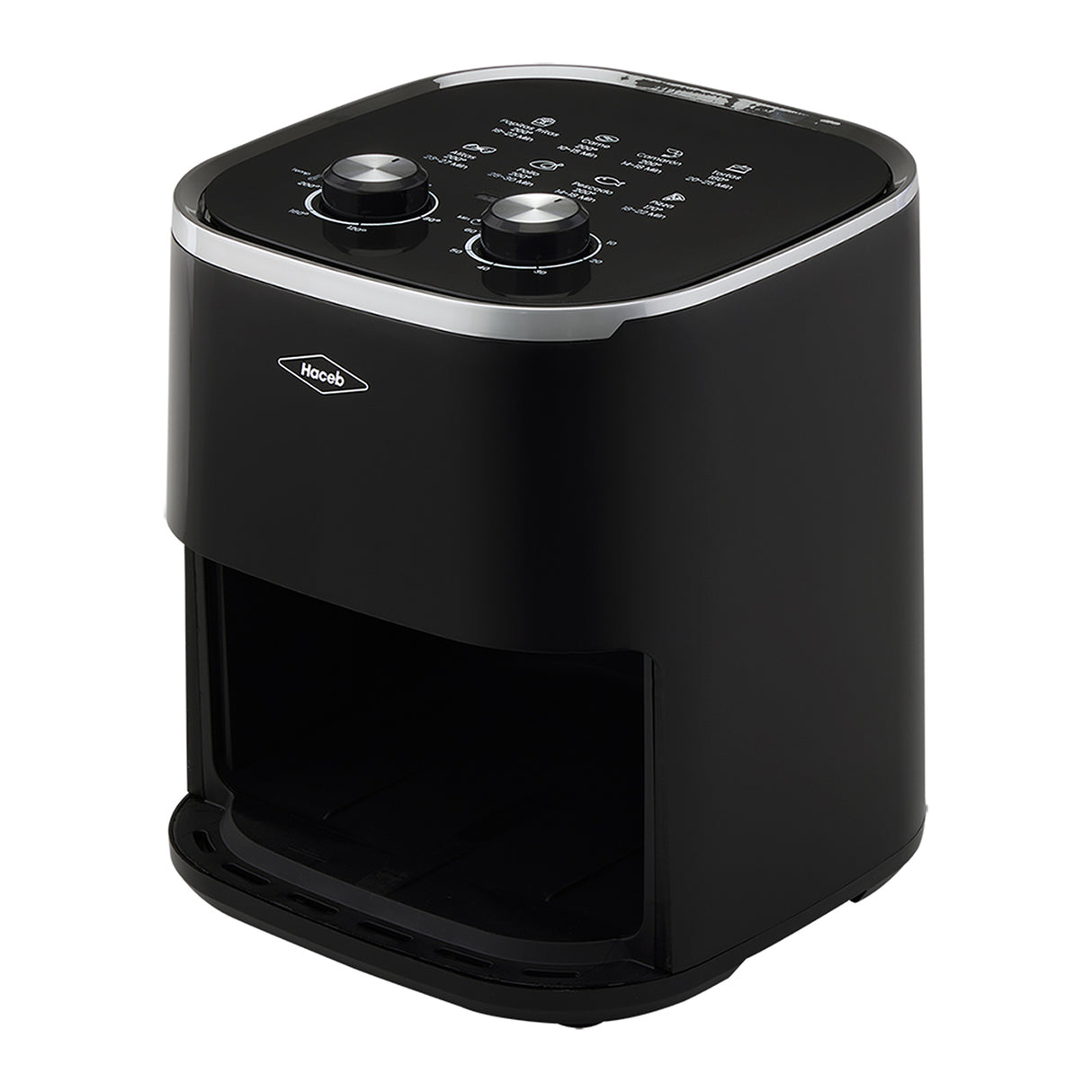 Freidora de Aire Haceb Negro 23.5x31.9cm de 4.2 Litros con Un Compartimiento de Cocción y con 6 Funciones Preconfiguradas