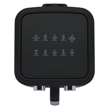 Freidora de Aire Haceb Negro 26.5x35cm de 6 Litros con Un Compartimiento de Cocción y con 10 Funciones Preconfiguradas