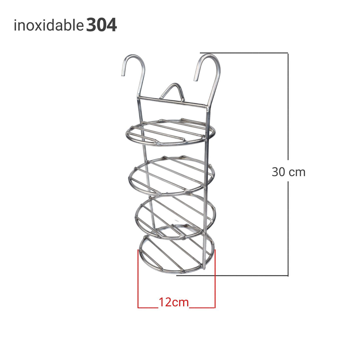 Torre Multiusos para Barril Plateado 13x32cm Para Asados
