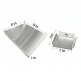 Tabla de Picar Plateado 38x2cm Para Asados con Recogedor