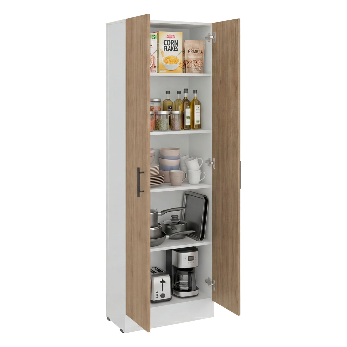 Alacena Tommy Blanco y Fresno 55.2x170.8cm con Dos Puertas