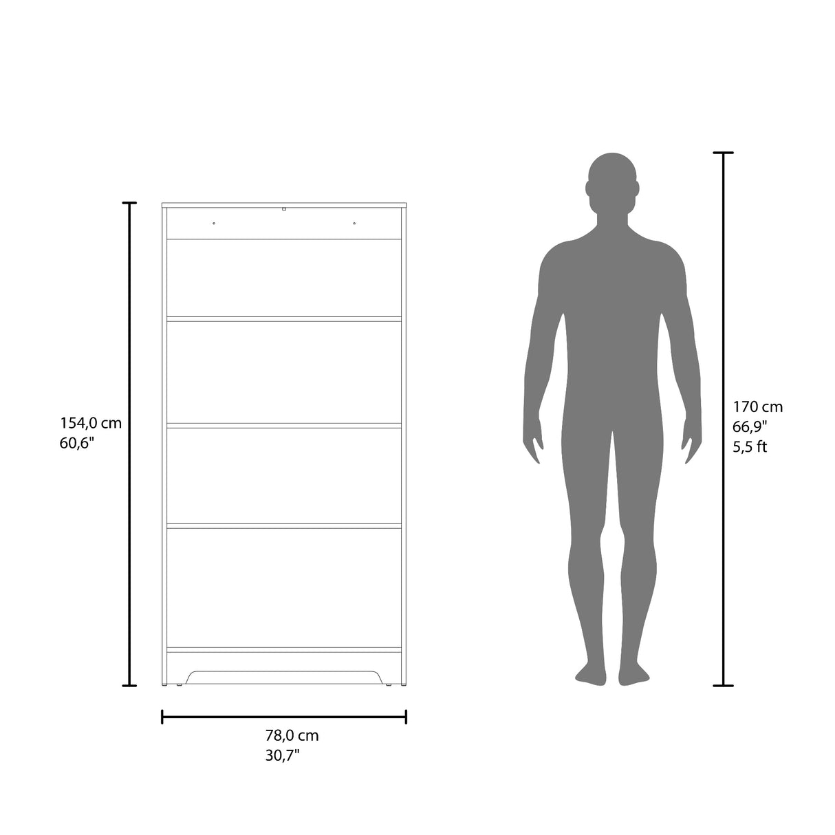 Alacena Ossa Blanco 78x154cm con Dos Puertas