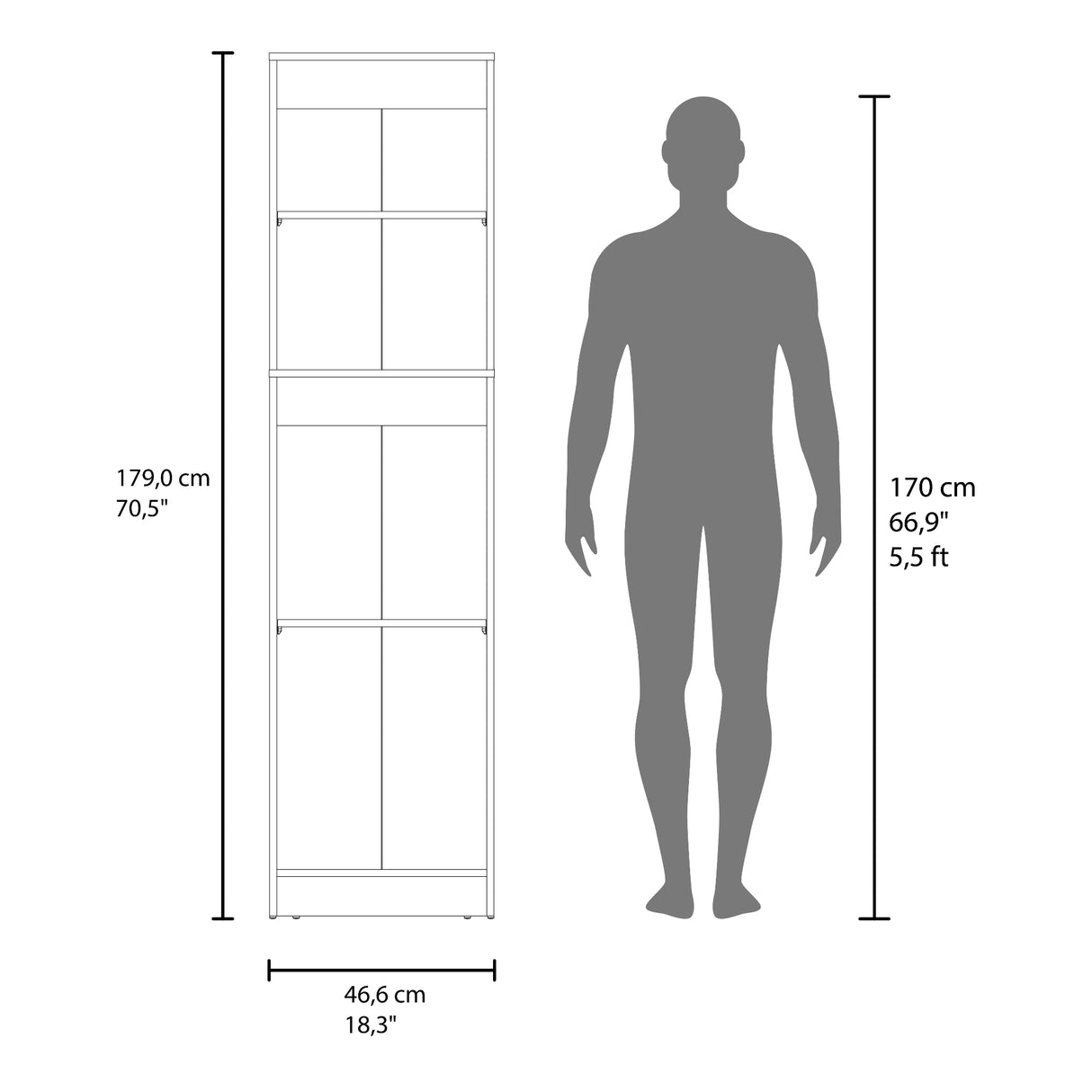 Alacena Lowell Wengue 46.6x179cm con Dos Puertas