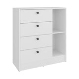 Cajonera Havana Blanco 80x89cm de Cuatro Hileras con Cuatro Cajones