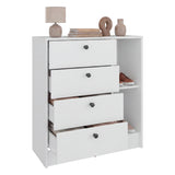 Cajonera Havana Blanco 80x89cm de Cuatro Hileras con Cuatro Cajones