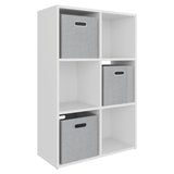 Mueble Organizador Lena Blanco 61.8x92cm de Tres Hileras con Tres Cajas de Tela