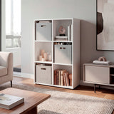 Mueble Organizador Lena Blanco 61.8x92cm de Tres Hileras con Tres Cajas de Tela