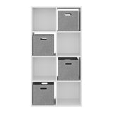 Mueble Organizador Lena Blanco 61.8x122.1cm de Cuatro Hileras con Cuatro Cajas de Tela