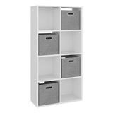 Mueble Organizador Lena Blanco 61.8x122.1cm de Cuatro Hileras con Cuatro Cajas de Tela