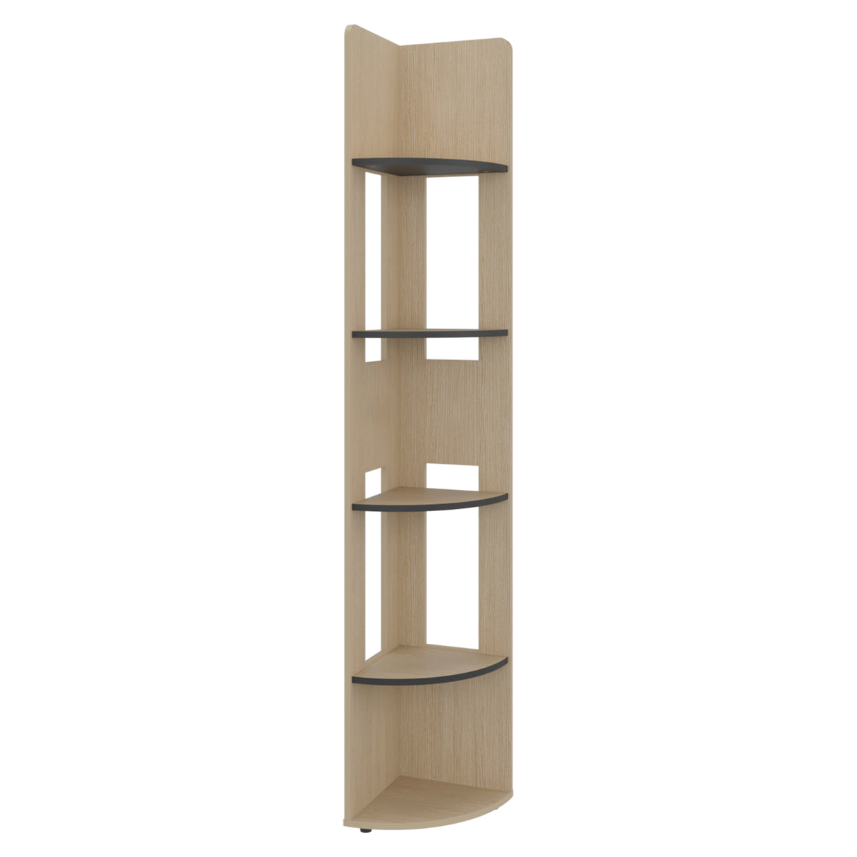 Estantería Home E-M7 Cartagena y Wengue 30x180.6cm Triangular con Cuatro Entrepaños y Cinco Compartimientos
