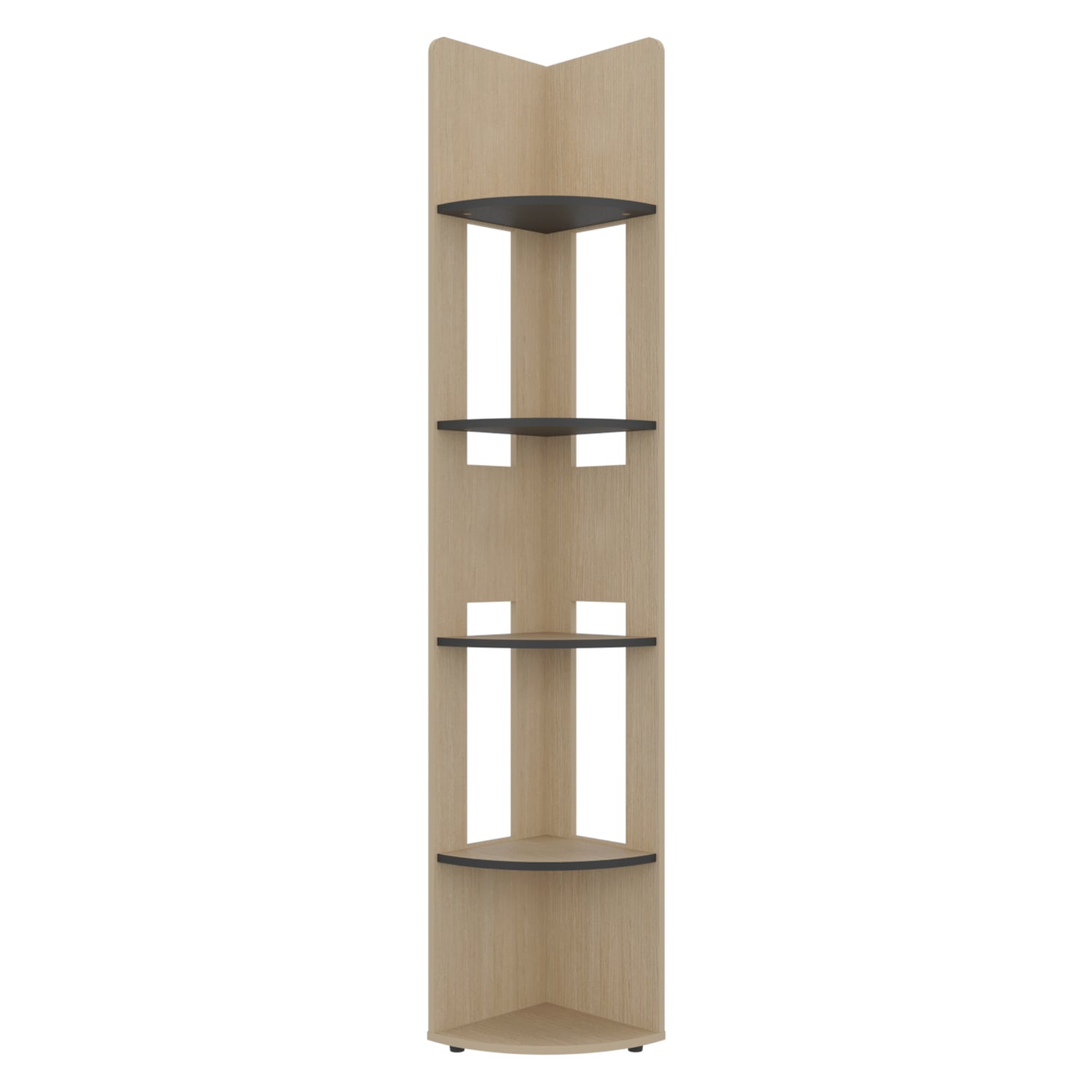 Estantería Home E-M7 Cartagena y Wengue 30x180.6cm Triangular con Cuatro Entrepaños y Cinco Compartimientos