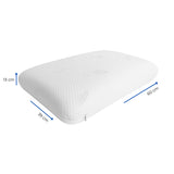 Almohada Blanco 39x60cm Ortopédico de Relleno de Espuma Viscoelastica Suave Hipoelergénica para Dormir Boca Arriba y de Costado