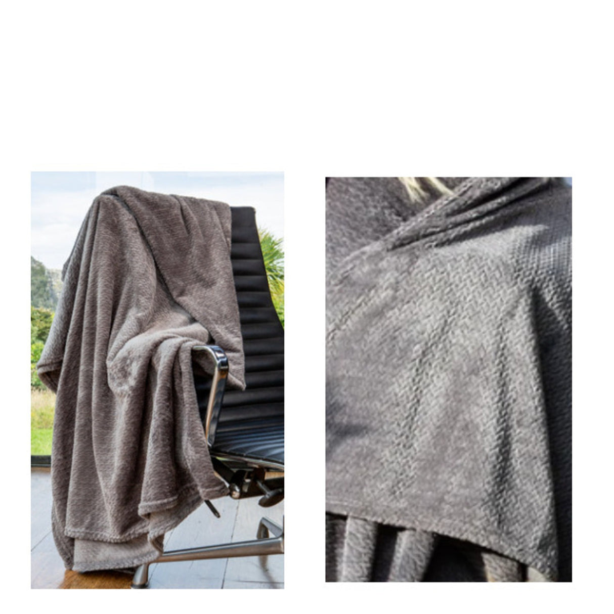 Cobija Flannel Velvet Gris 230x230cm Fondo Entero Suave