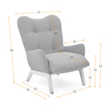 Poltrona Veneto Blanco y Matiz Caoba 73x89cm de Un Puesto y con Apoya Brazos