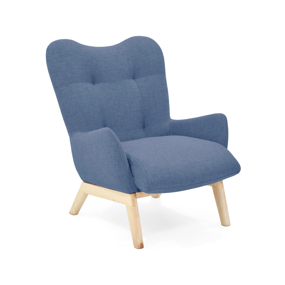 Poltrona Veneto Indigo y Matiz Natural 73x89cm de Un Puesto y con Apoya Brazos