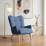 Poltrona Veneto Indigo y Matiz Natural 73x89cm de Un Puesto y con Apoya Brazos