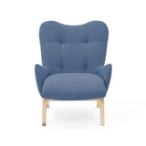 Poltrona Veneto Indigo y Matiz Natural 73x89cm de Un Puesto y con Apoya Brazos