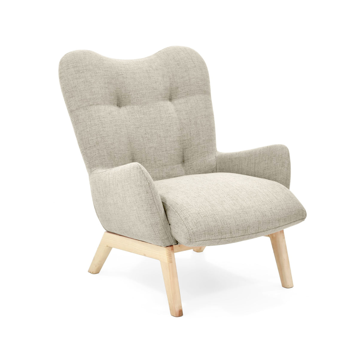 Poltrona Veneto Taupe y Matiz Natural 73x89cm de Un Puesto y con Apoya Brazos