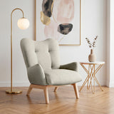 Poltrona Veneto Taupe y Matiz Natural 73x89cm de Un Puesto y con Apoya Brazos