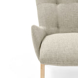 Poltrona Veneto Taupe y Matiz Natural 73x89cm de Un Puesto y con Apoya Brazos