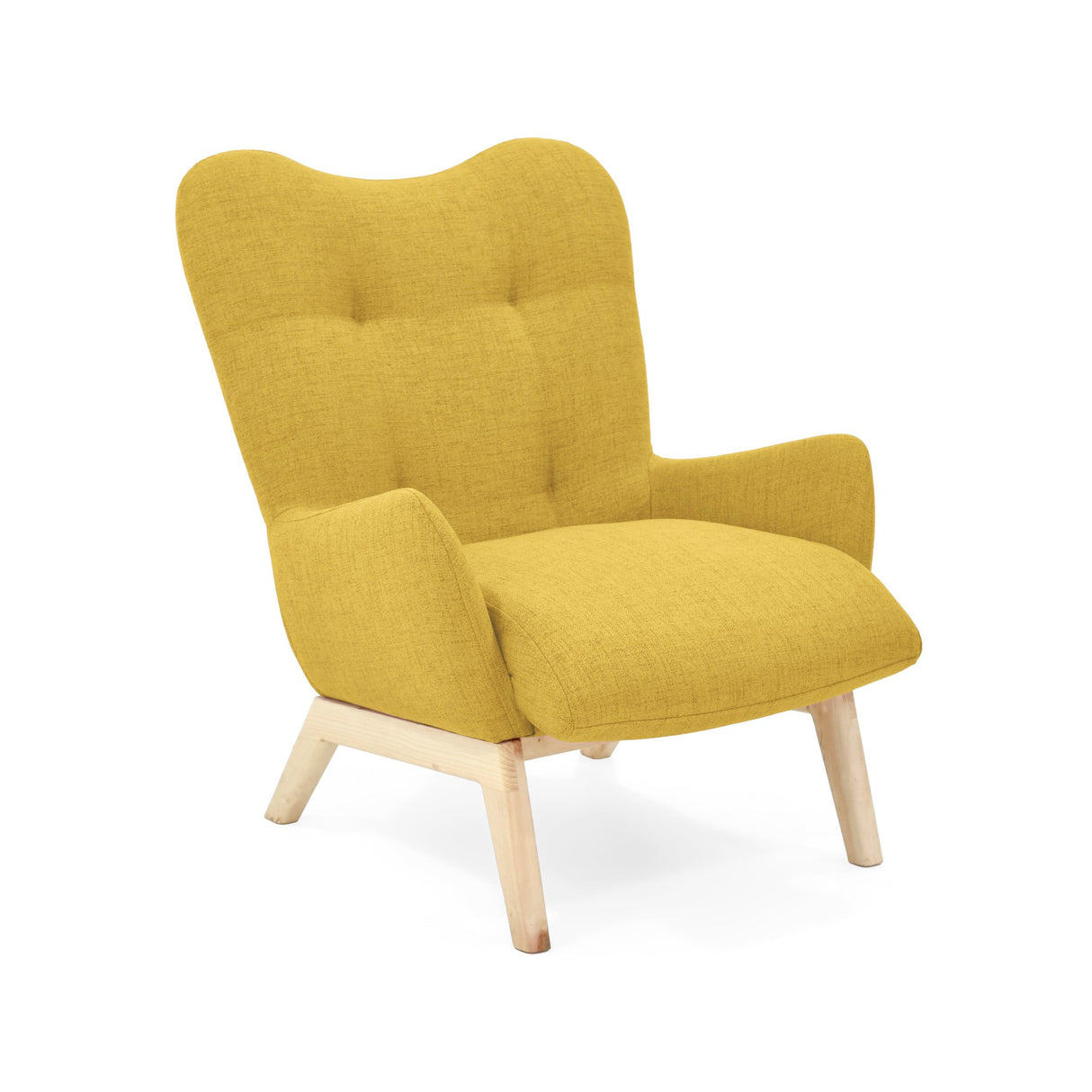 Poltrona Veneto Mostaza y Matiz Natural 73x89cm de Un Puesto y con Apoya Brazos