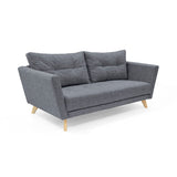 Sofá Grecia Gris y Matiz Natural 192x84cm de Tres Puestos y con Apoya Brazos