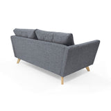 Sofá Grecia Gris y Matiz Natural 192x84cm de Tres Puestos y con Apoya Brazos
